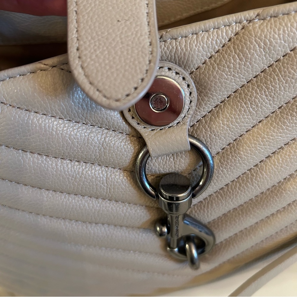Like New Rebecca Minkoff Quilted Leather Shoulder Bag in a Blush/Taupe Color. - Picture 6 of 10